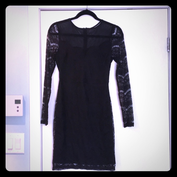 BNWTO Black lace XS dress Dynamite - Picture 1 of 7